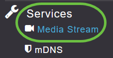 Once the WLAN is configured, navigate to Services > Media Stream. 