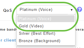 From the QoS drop-down menu, select Platinum or Gold. 