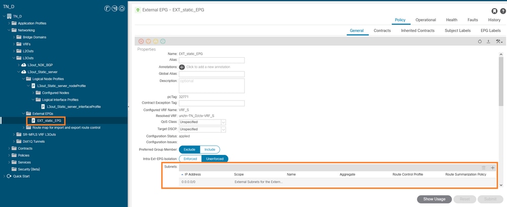 Configure External EPG