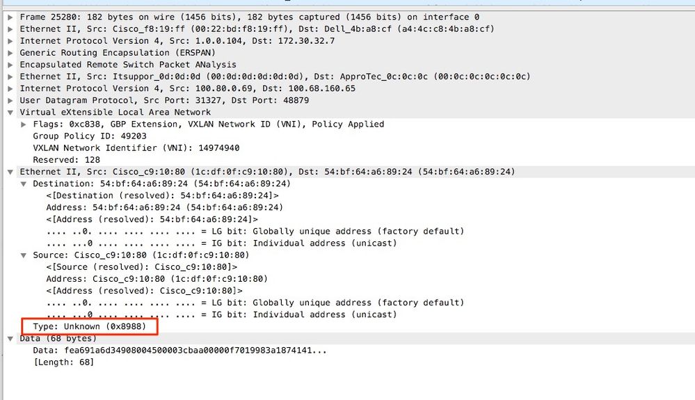 Decodificação de ERSPAN em uma configuração habilitada para PTP