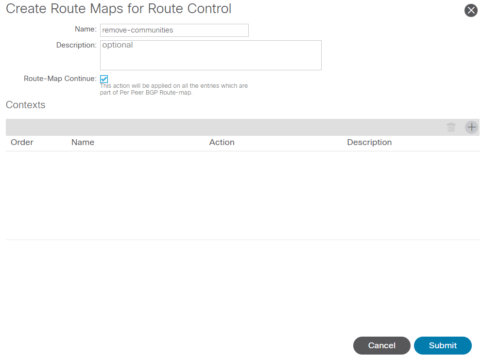 Create Route Map and create Context