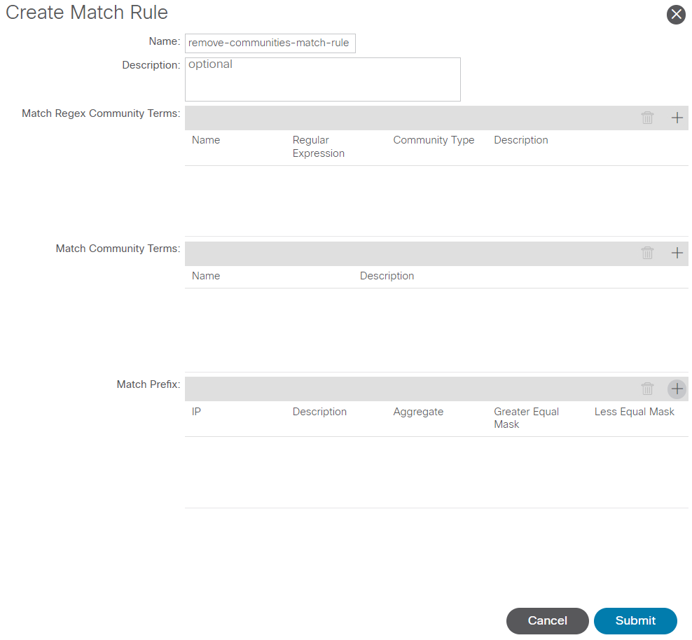 Create Match Rule and create Match Prefix