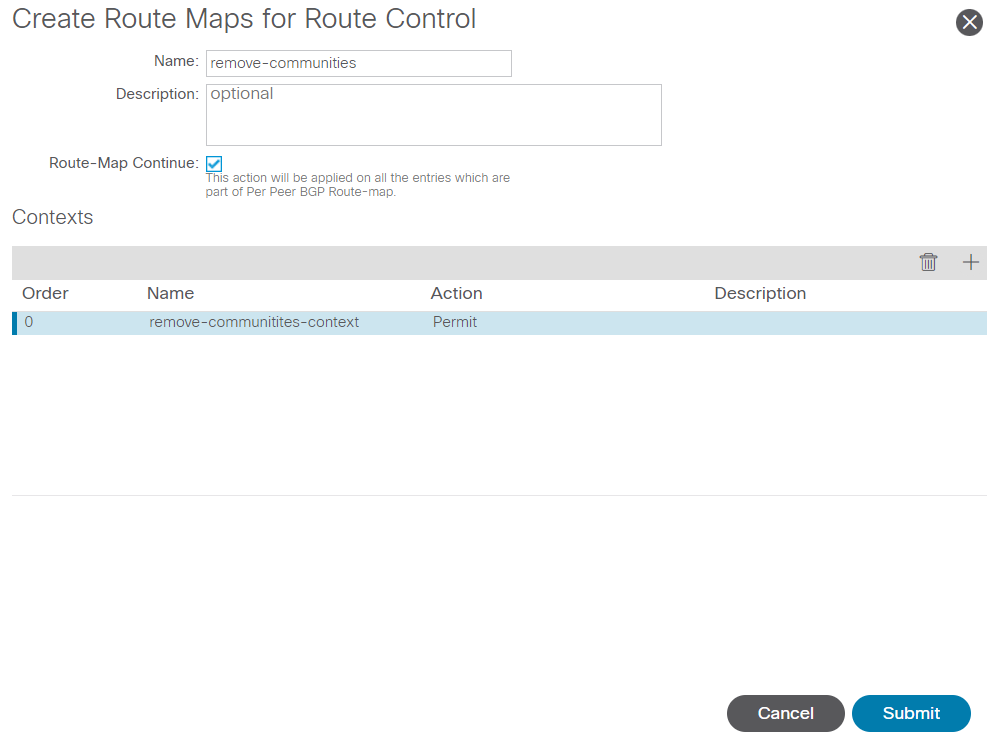 Context is now added to Route Map