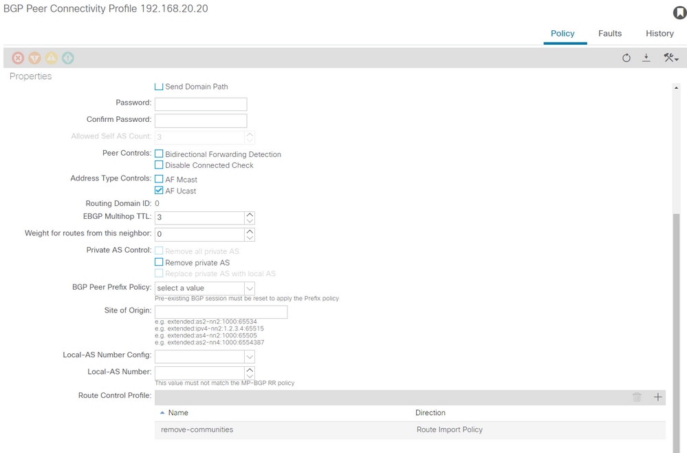 Route Map is now added to BGP Peer Connectivity Profile