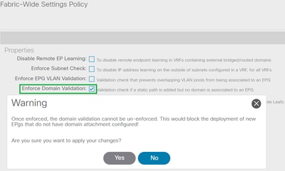 Once Enforced, the Domain Validation Cannot be Un-enforced