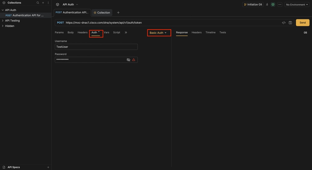 Basic Authentication for Authentication API