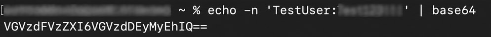 Getting the base64 Encoding for the Username and Password