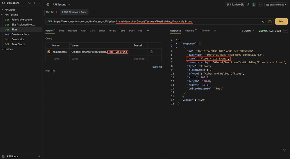 GET API to Validate Floor Creation via a POST Request.