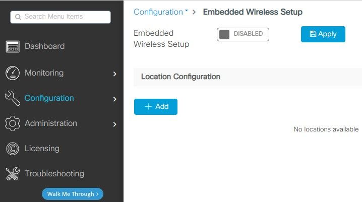 Enabling Embedded wireless setup
