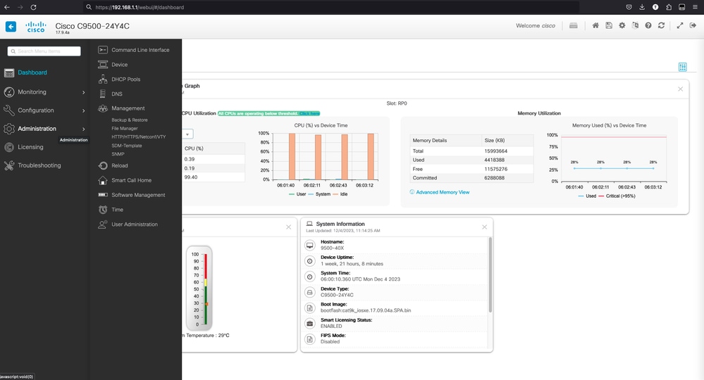 Passare ad Amministrazione, in Gestione, scegliere File Manager