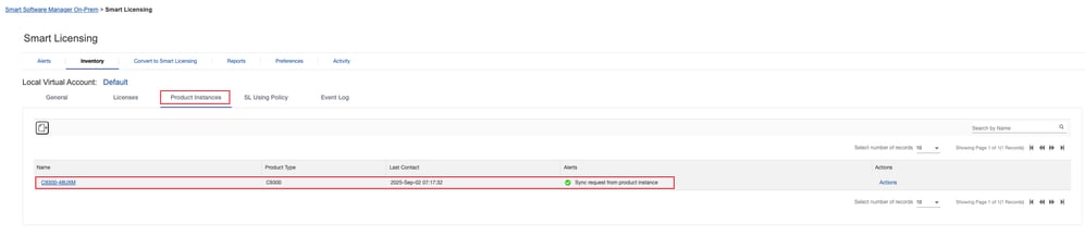 Check Product  Instances for SSM On-Prem