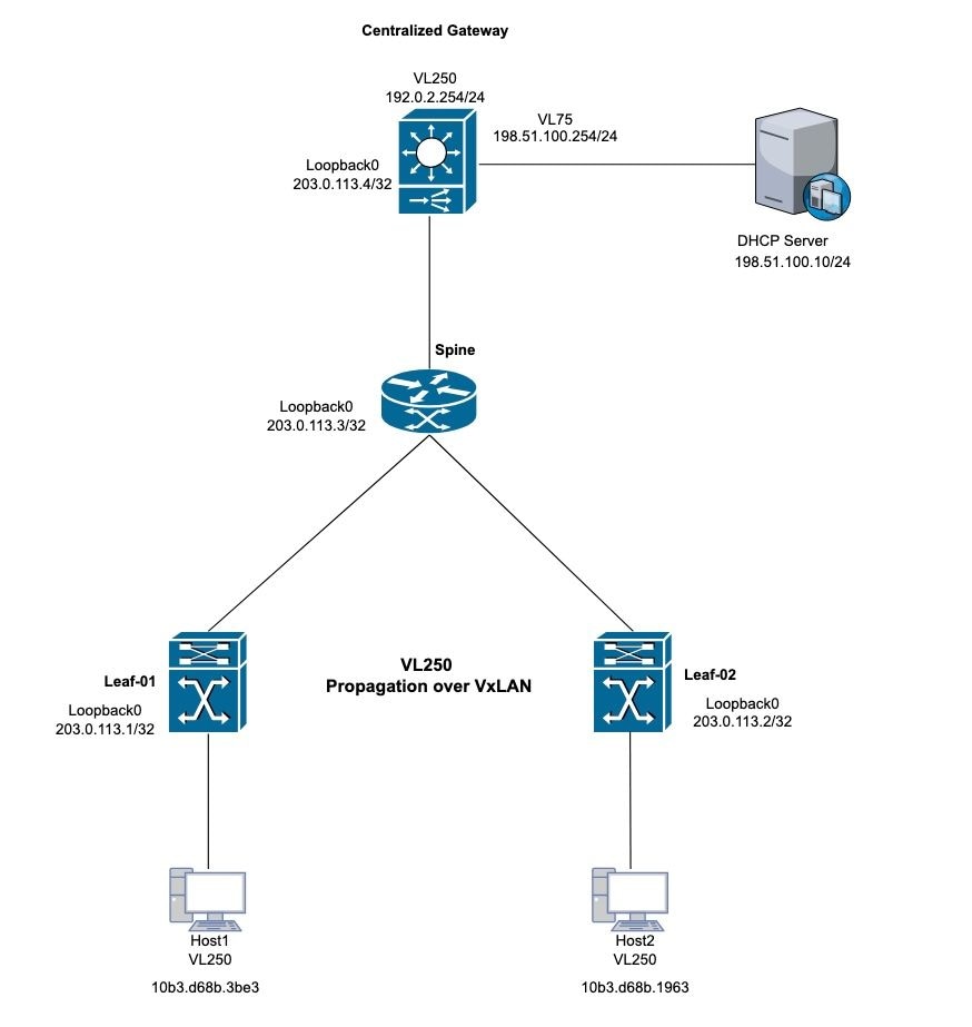 DHCP VxLAN topology