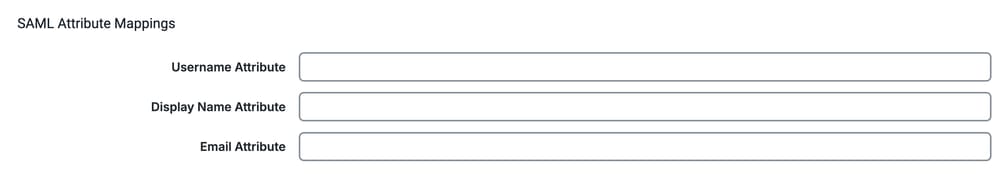 SAML Attribute Mappings Fields