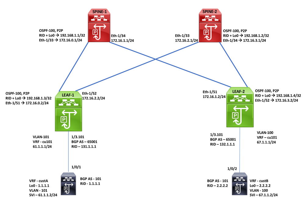 Layer3 EVPN over Segment Routing MPLS in Nexus 9300 - L3VPN N9K eBGP Topology New