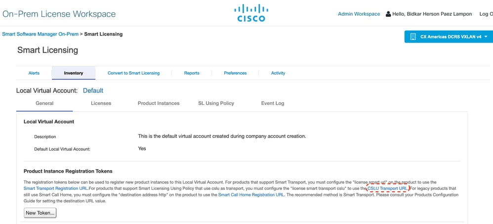 CSM On-Prem - CSLU transport-URL