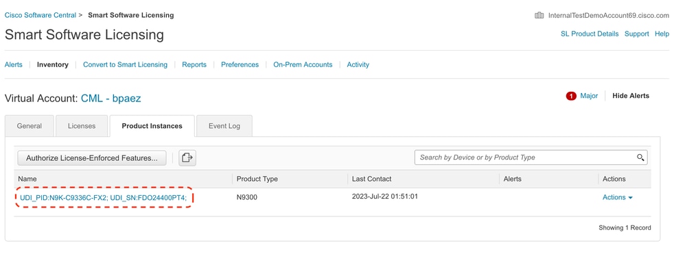 CSSM - Nexus Present in Product Instance List