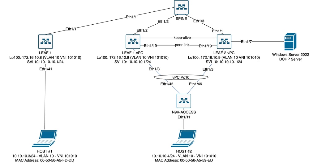 الرسم التخطيطي لهيكل شبكة LAN في المختبر
