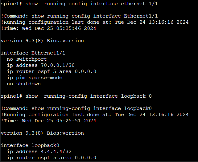 Enabling OSPF on Spine Interface