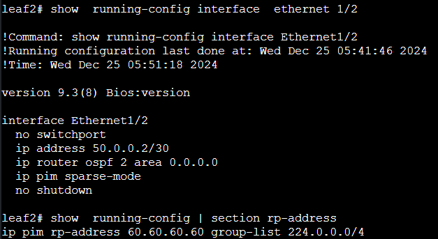 Anycast RP Configuration on Leaf Switches