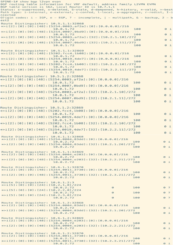 Command Output from Spine