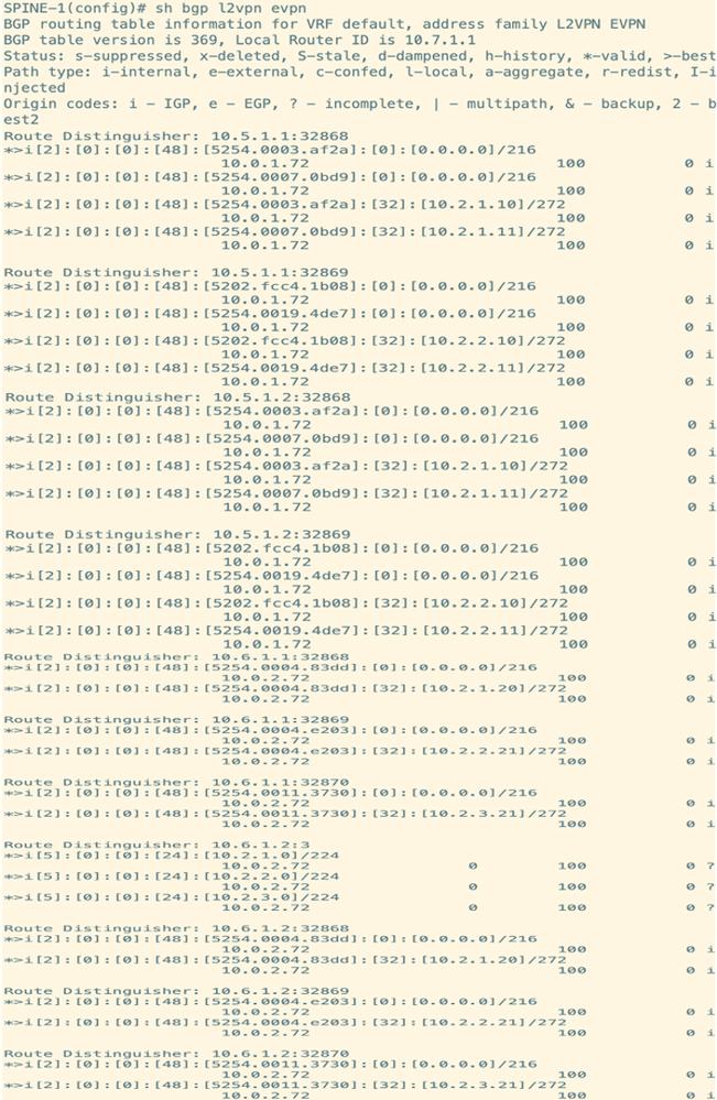 Route Verification on Spine