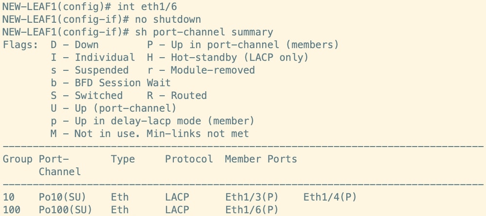 Commands to Bring up the vPC Member Port