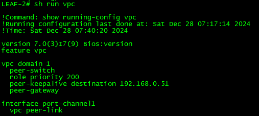 Enabling vPC on Leaf Switch 2