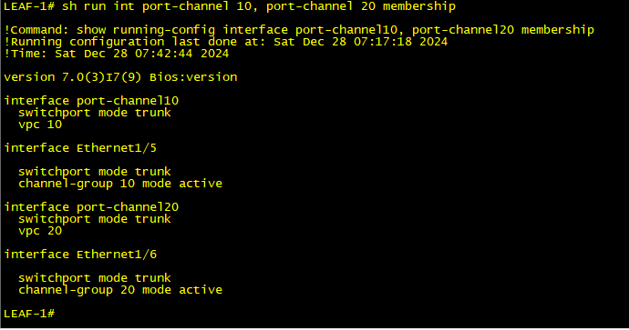 Assigning Port Channel on Leaf Switch 1