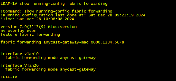 Enabling Fabric Forwarding