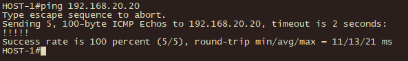 Pinging from HOST-1 to HOST-4