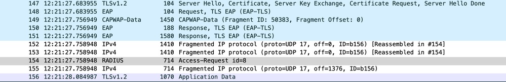Fragmentation taking Place on WLC Packet Capture
