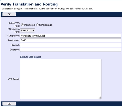 Verify Translation and Routing Parameters