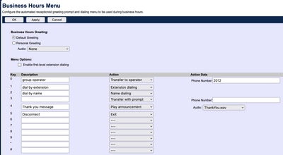 Network Topology and Call Flow - Auto Attendant Menu Configuration