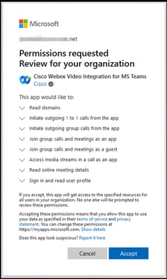 Microsoft Permissions request popup