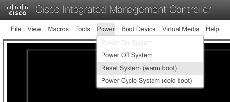 Reset system menu