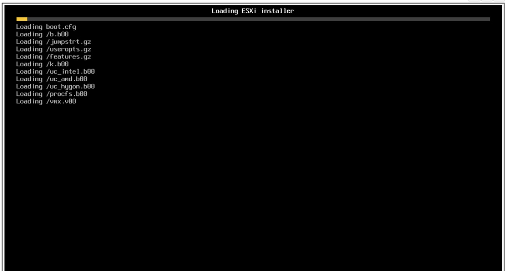 Loading ESXi installer screen