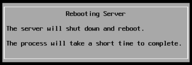 Rebooting server screen