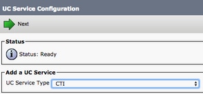 UC Service configuration - CTI Configuration