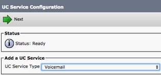 UC Service configuration - Voicemail