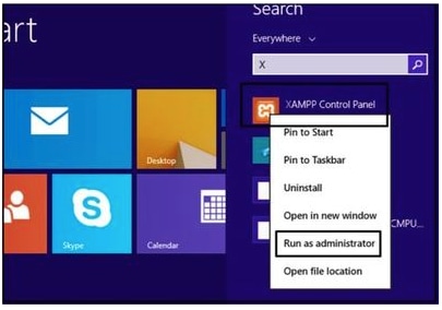 Run the 'XAMPP Control Panel' as an administrator.