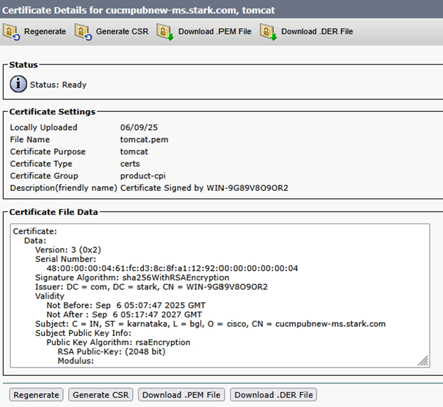 Generating Tomcat CSR