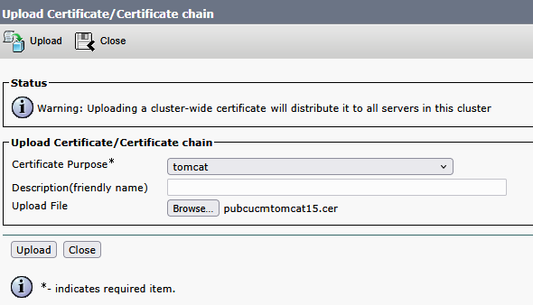 Upload Tomcat Certificate on CUCM