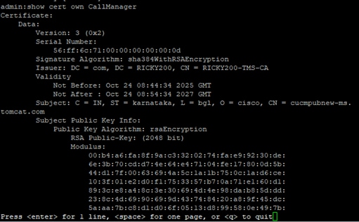 CLI Output 1