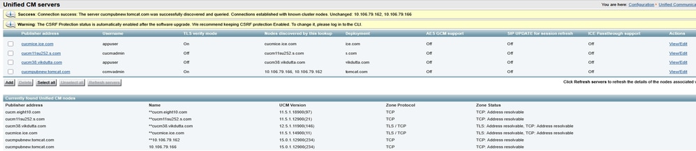 All Servers Added with TLS