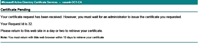 Certificate Pending