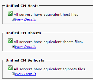 Troubleshoot CUCM db replication - Unified CM hosts, Rhosts, and Sqlhosts are equivalent on all nodes