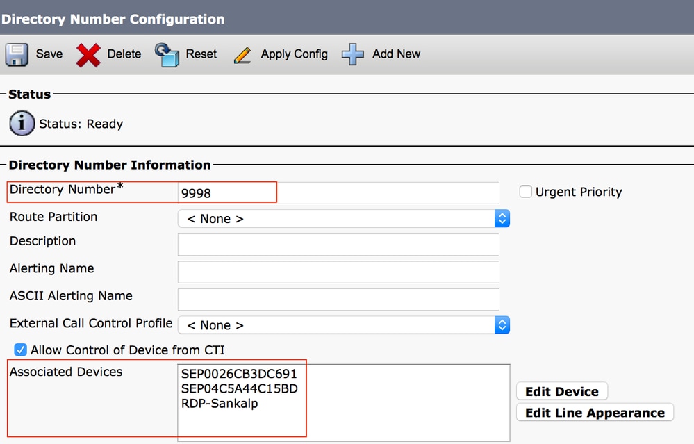 Verify that the Remote Destination Profile name appears in the Associated Devices list
