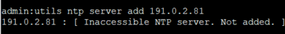 utils NTP Server add fail