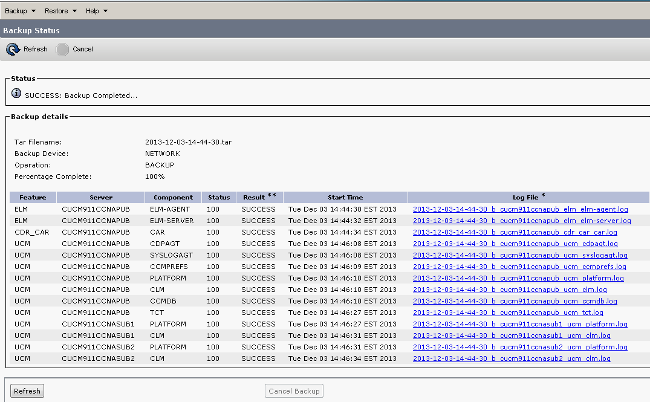 Start Manual Backup