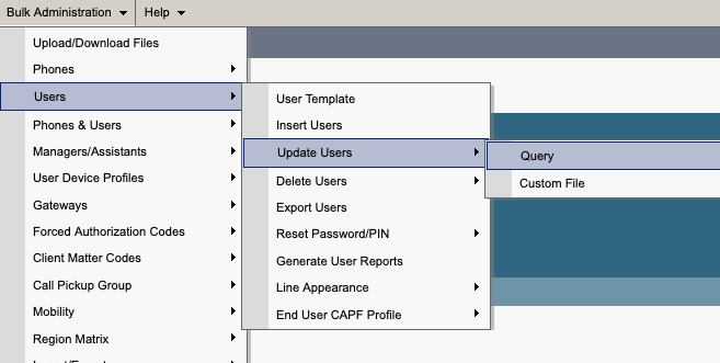 CUCM Bulk Admin Update Users